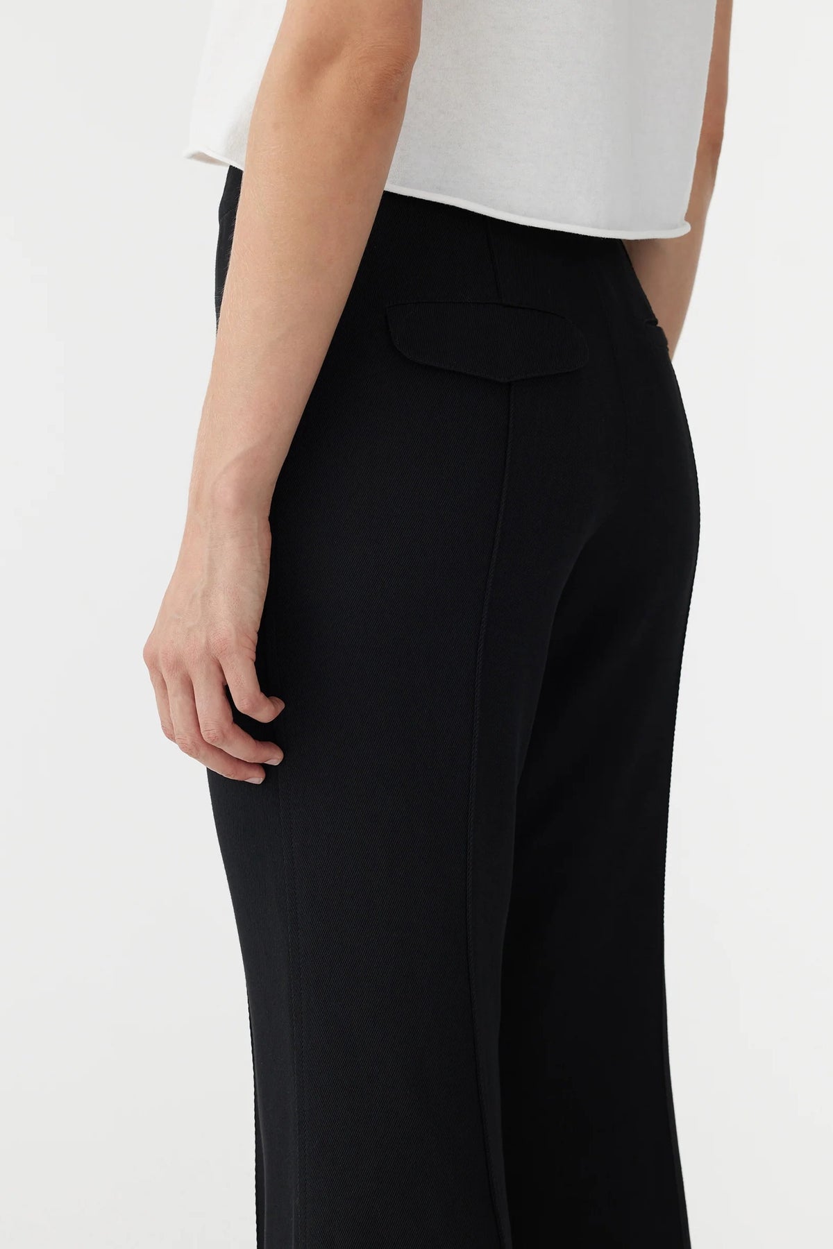 Bassike Viscose Twill Flared Pant | Black
