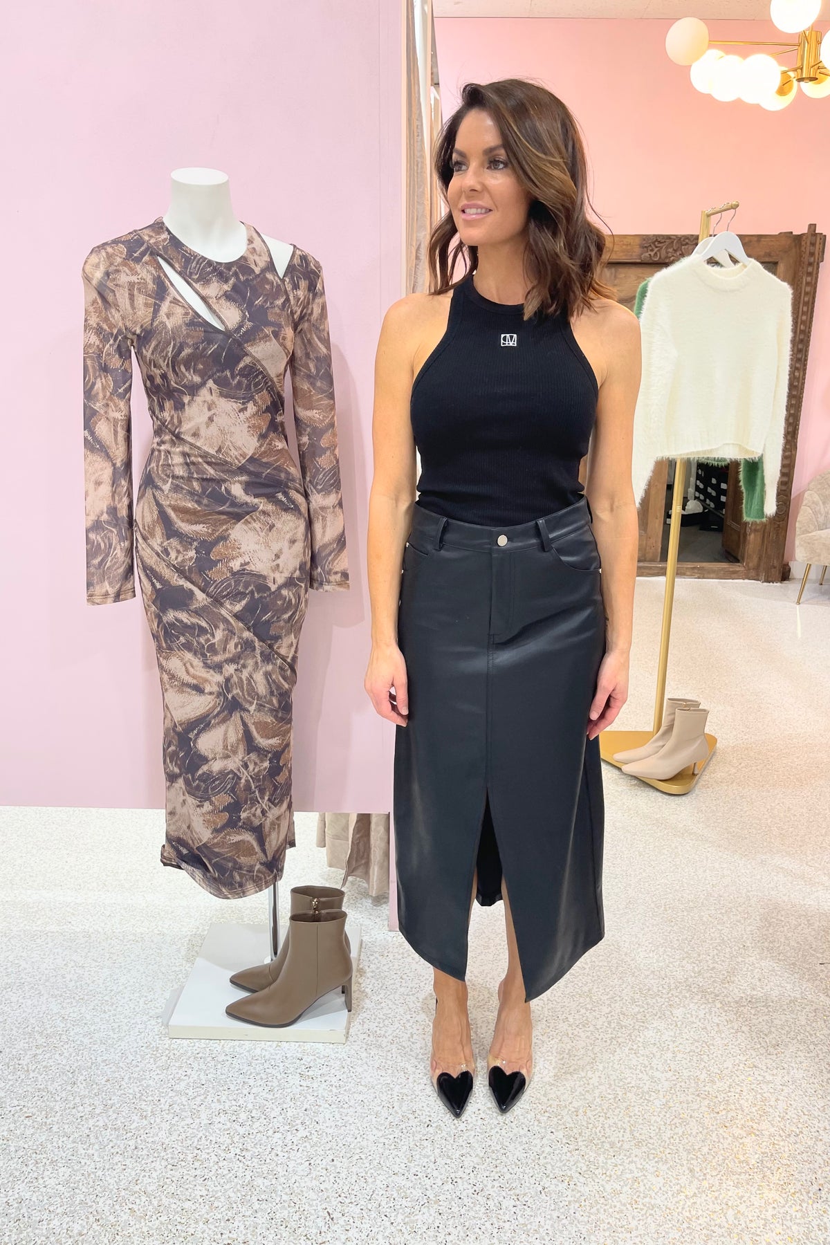 Chosen By Fifi & Annie The Waxed Midi Skirt | Black || BEST SELLER / RESTOCKED