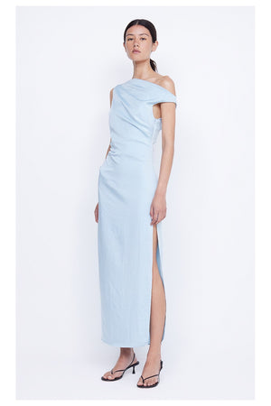 Bec + Bridge Rochelle Asymmetric Midi Dress | Dolphin Blue