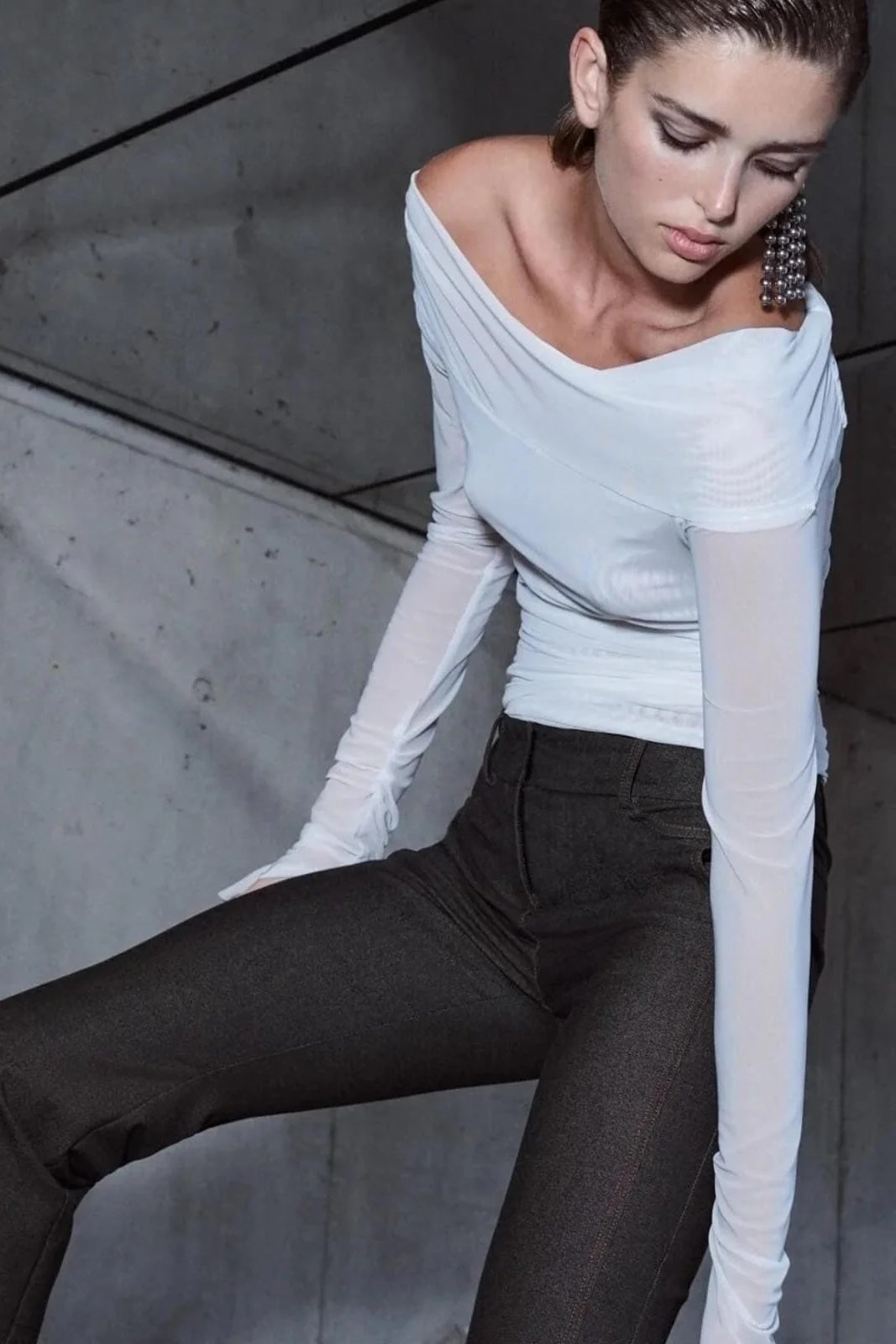 Bec + Bridge Sashay Long Sleeve Top | Ivory