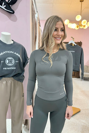P.E Nation Foundation Long Sleeve Top | Gunmetal