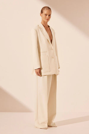 Shona Joy Irena Double Pocket Blazer With Belt | Rice