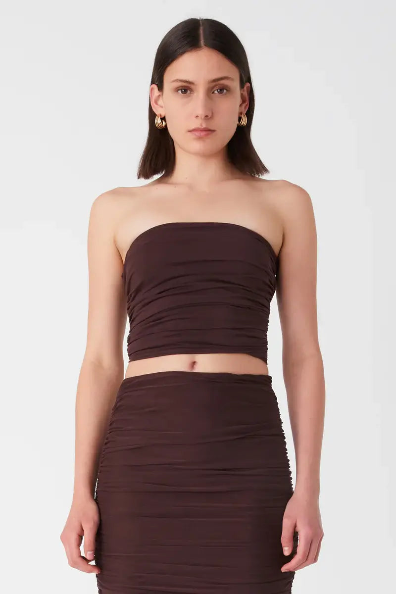 Misha Avane Mesh Skirt | Chocolate