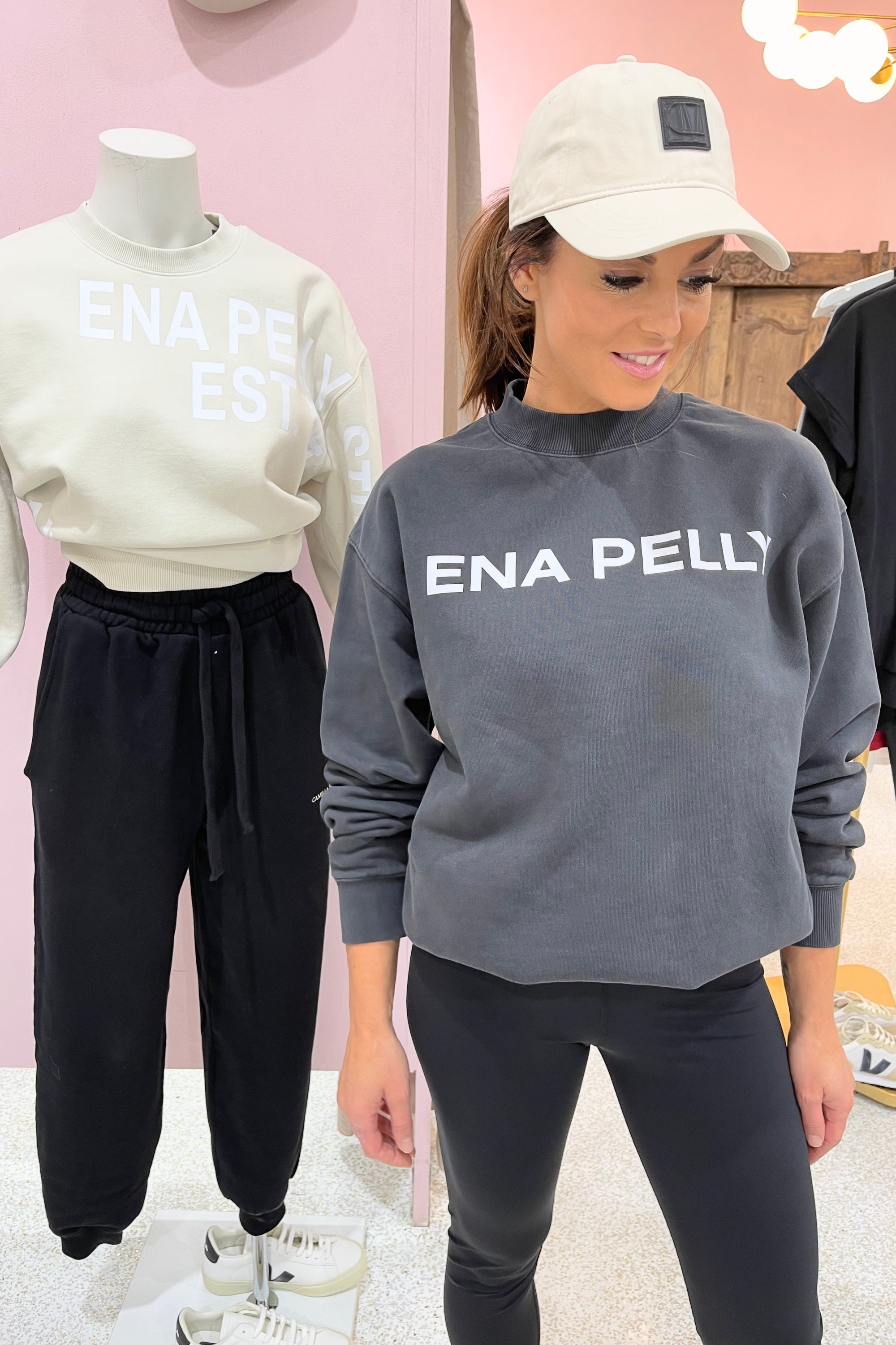 Ena Pelly Chloe Oversized Core Logo Sweater | Black