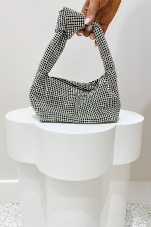 Olga Berg Polly Crystal Shoulder Bag | Silver