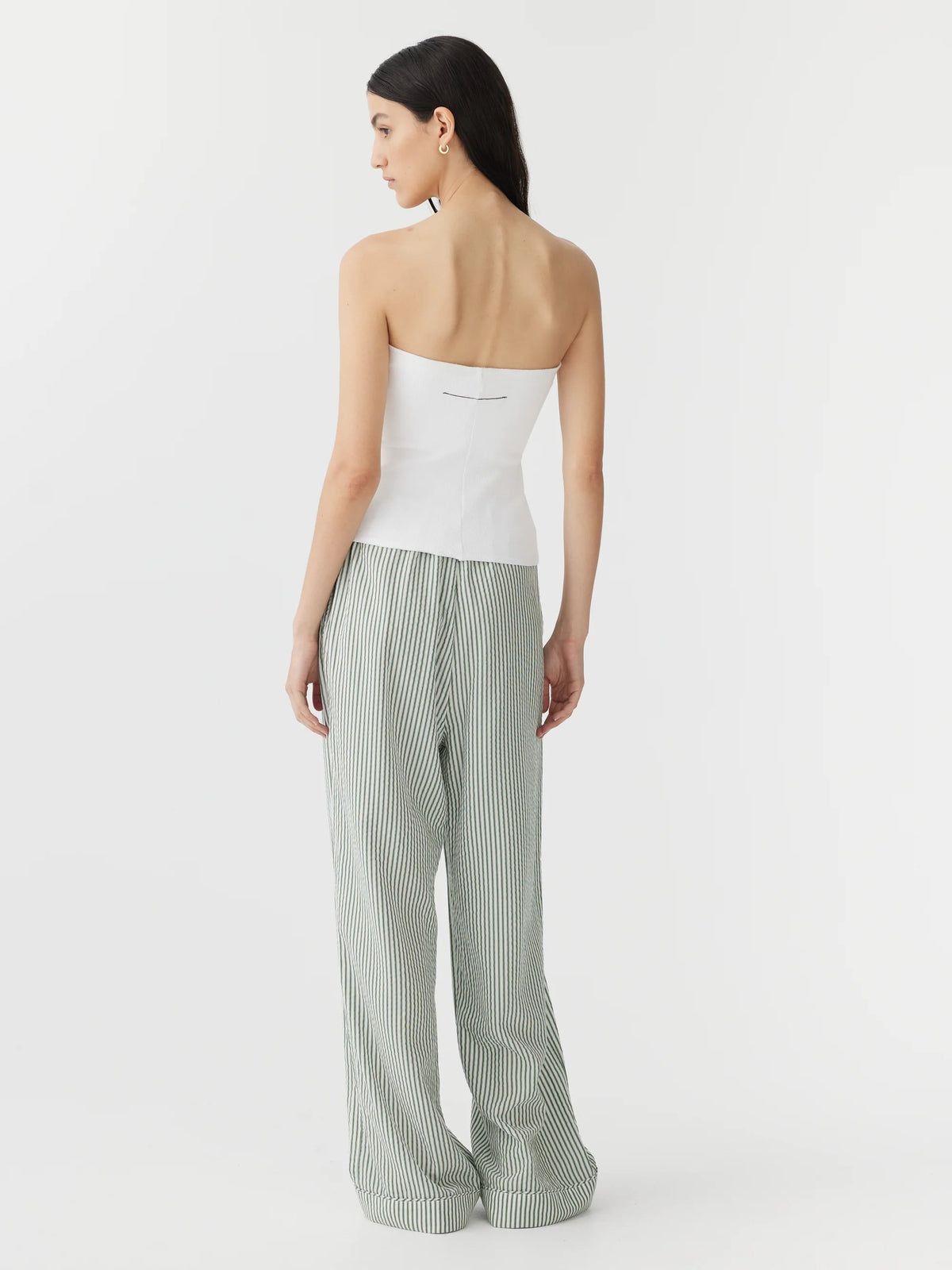 Bassike Rib Tubular Tank | White