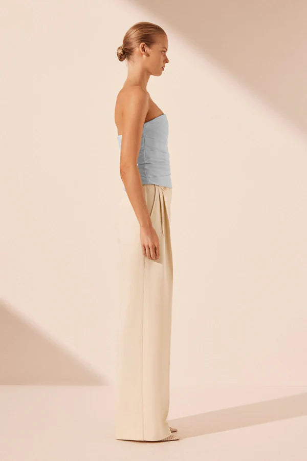 Shona Joy Lani Strapless Draped Bodice | Sky