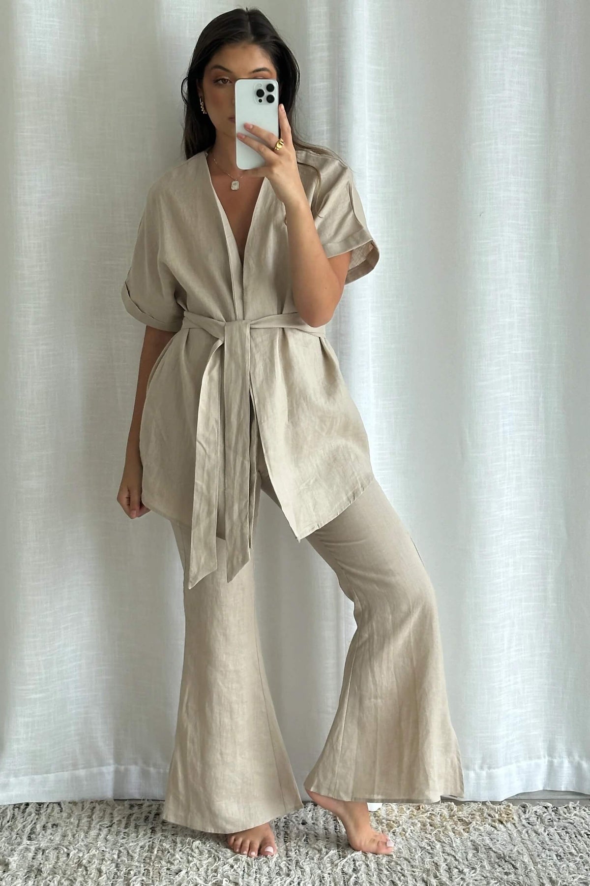 Chosen By Fifi & Annie The Basic Linen Wrap Me Up Vest | Natural