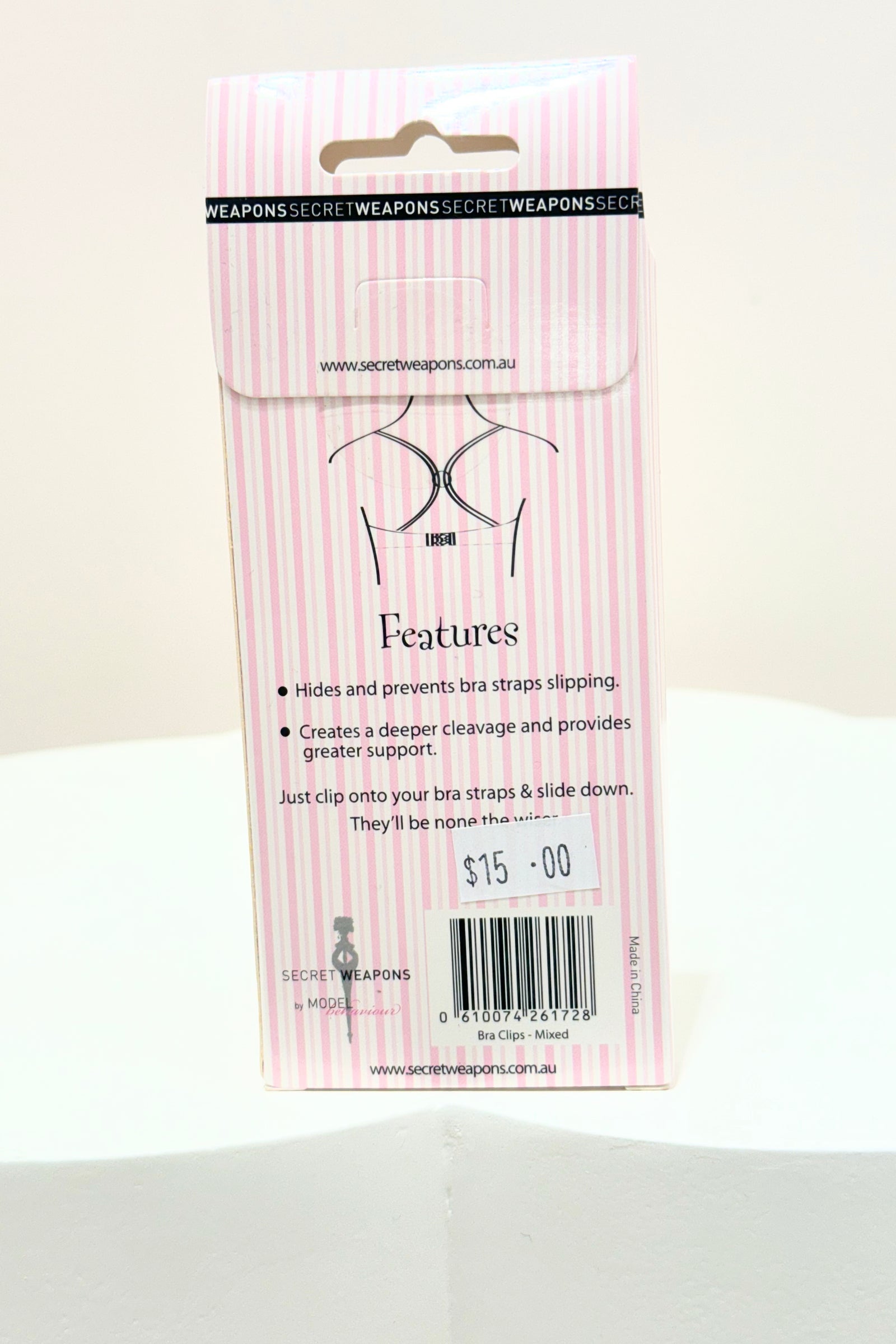 Secret Weapons Bra Clips Heart x3 | Clear, Nude, Black