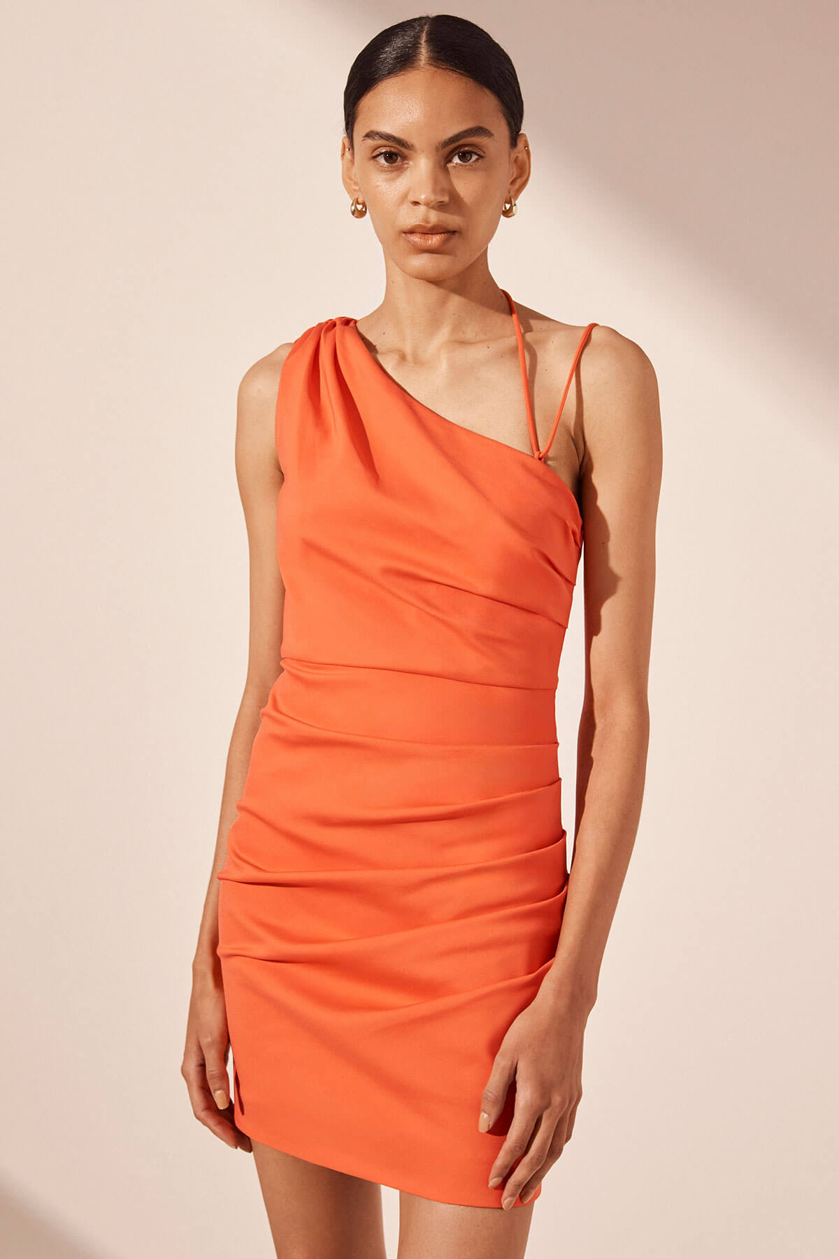 Shona Joy Lani Gathered Mini Dress | Hibiscus