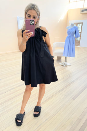 Chosen By Fifi & Annie The Bow Tie Mini Dress | Black BEST SELLER RESTOCKED