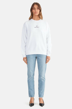 Ena Pelly Lexi Monogram Sweater | White