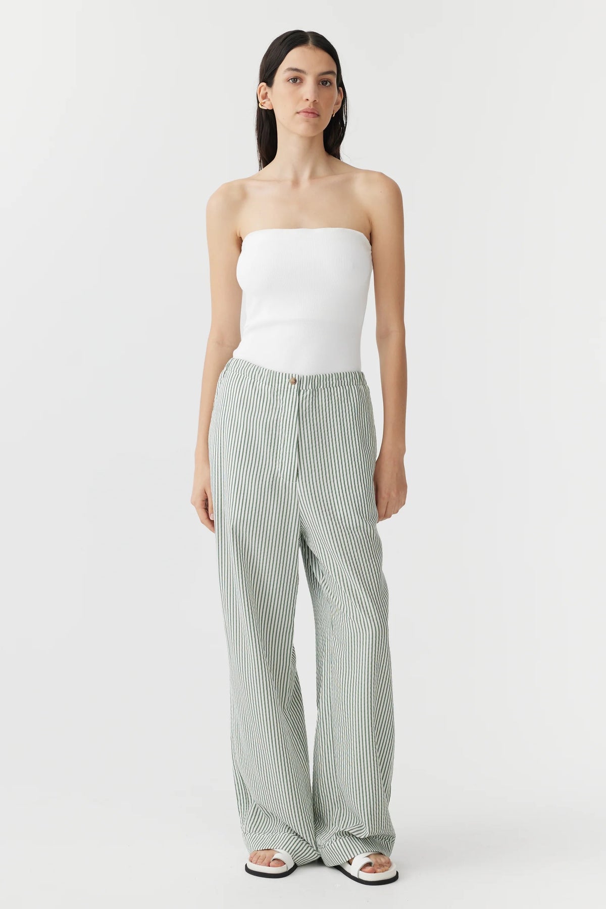 Bassike Rib Tubular Tank | White