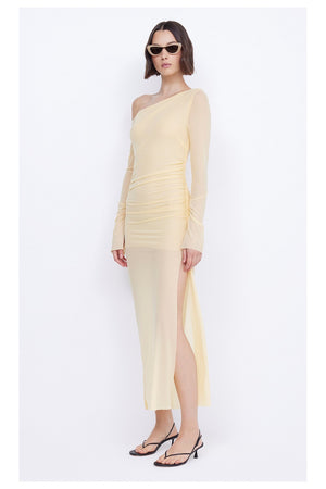 Bec + Bridge Fae Asymmetric Long Sleeve Dress | Butter Yellow