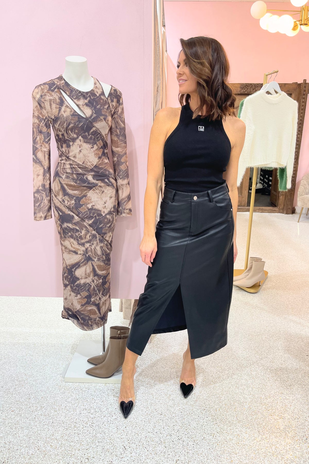 Chosen By Fifi & Annie The Waxed Midi Skirt | Black || BEST SELLER / RESTOCKED