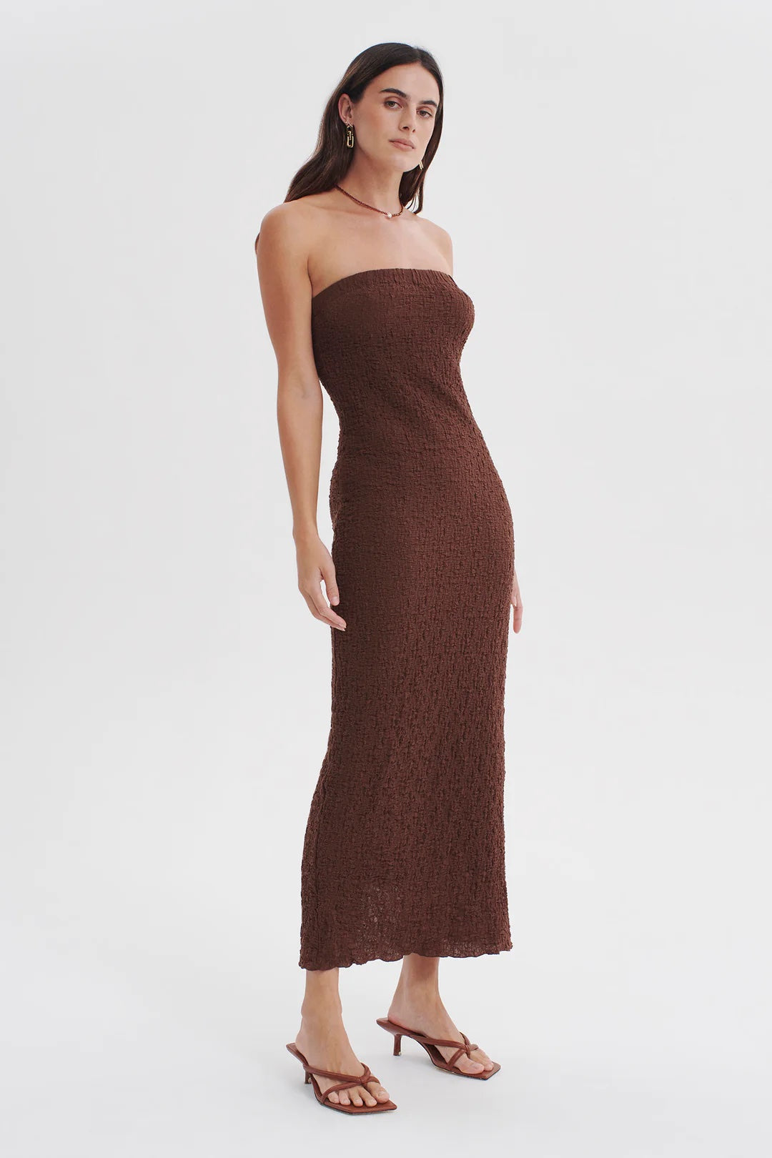 Ownley Petra Strapless Maxi Dress | Coffee