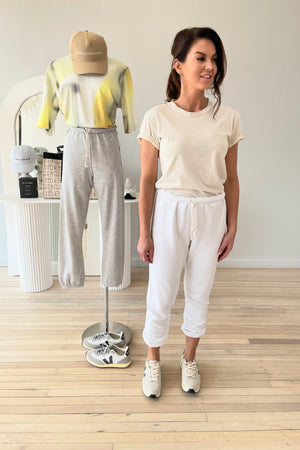 Perfect White Tee Johnny French Terry Sweatpant | White