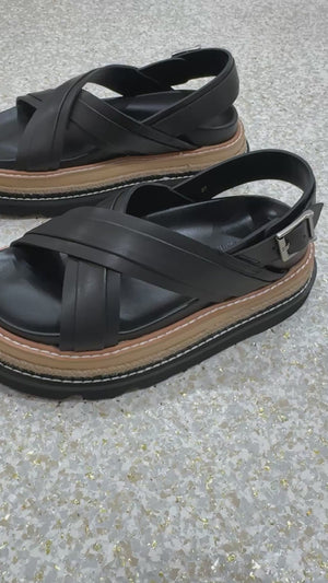Alias Mae Veena Platform Sandal | Black Leather