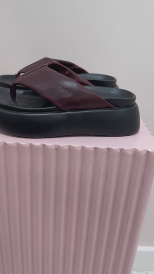 Alias Mae Cullen Platform Thong Slide | Burgandy