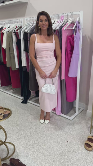 Bec + Bridge Aveline Tuck Midi Dress | Ballet Pink