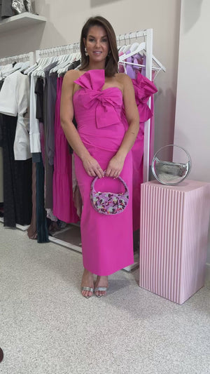 Shona Joy Campbell Knot Midi Dress | Vivid Pink