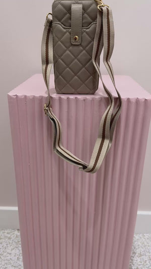 Sol And Selene Duality Quilted Cell Phone Cross Body Bag | Nude