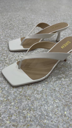 Siren Sardinia Thong Heels | White Leather