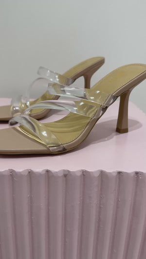 Siren Spence Heeled Sandals | Seashell Leather & Vinylite