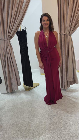 Misha The Donna Satin Dress | Jester Red