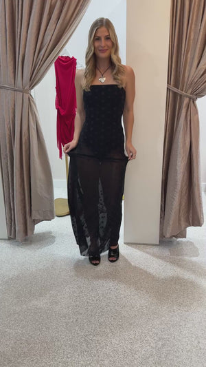 Bec + Bridge Karla Strapless Maxi Dress | Black / Choc Spot