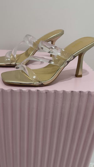 Siren Spence Heeled Sandals | Gold Metallic