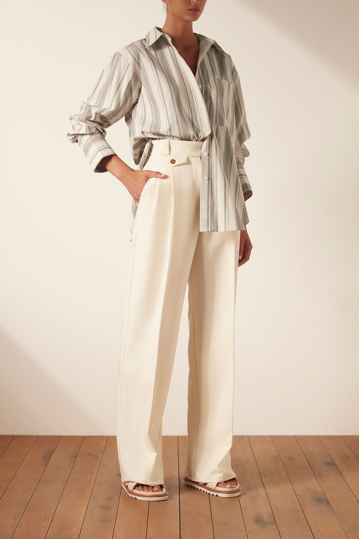 Shona Joy Laurent Oversized Wide Cuff Shirt