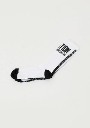 P.E Nation Backline Socks | White/Black