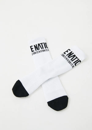 P.E Nation Backline Socks | White/Black