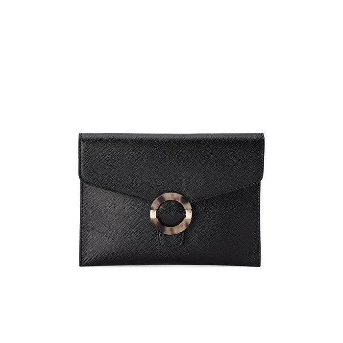 Olga Berg Tiana Buckle Trimmed Bag Black