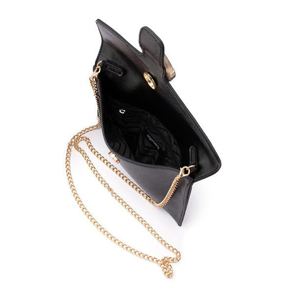 Olga Berg Tiana Buckle Trimmed Bag Black