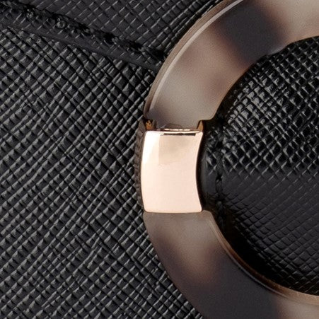 Olga Berg Tiana Buckle Trimmed Bag Black