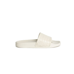 Superga 1908 Woven Leather Slides White Avorio