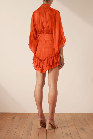 Shona Joy Leilani Long Sleeve Mini Dress Hibiscus