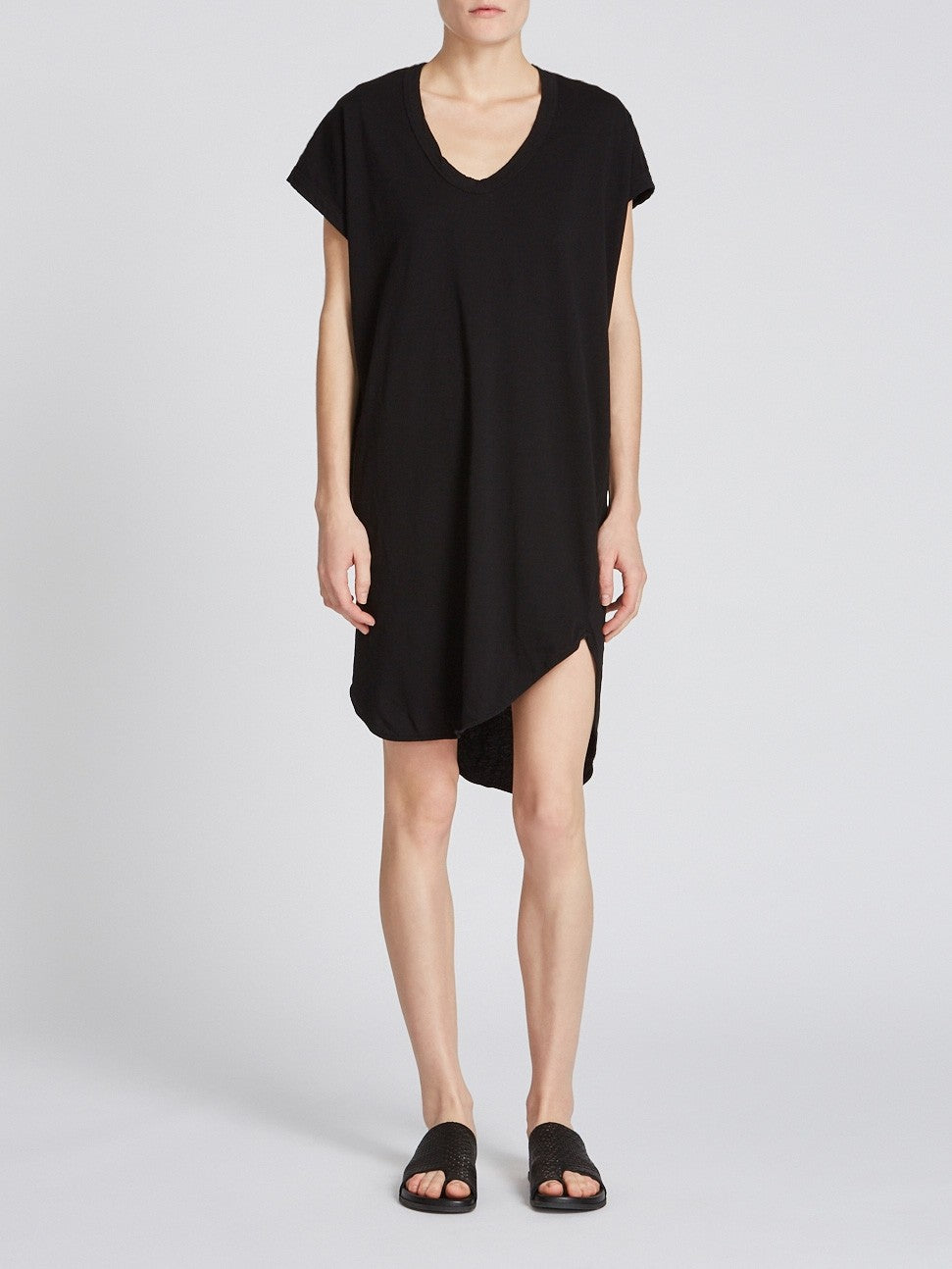 Bassike Boxy T.Shirt Dress With Tail Black