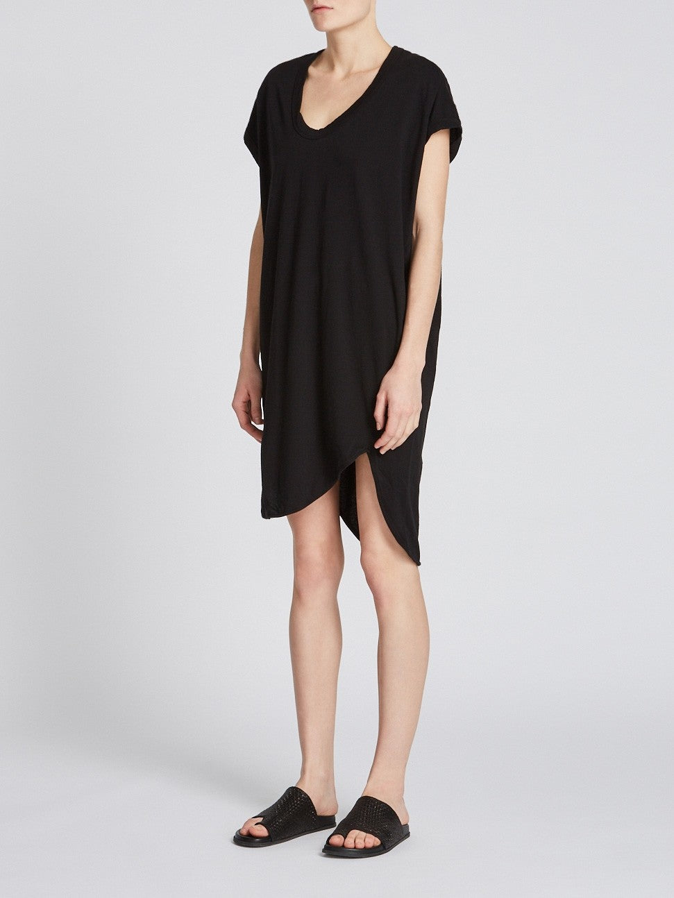 Bassike Boxy T.Shirt Dress With Tail Black