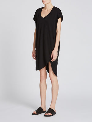 Bassike Boxy T.Shirt Dress With Tail Black