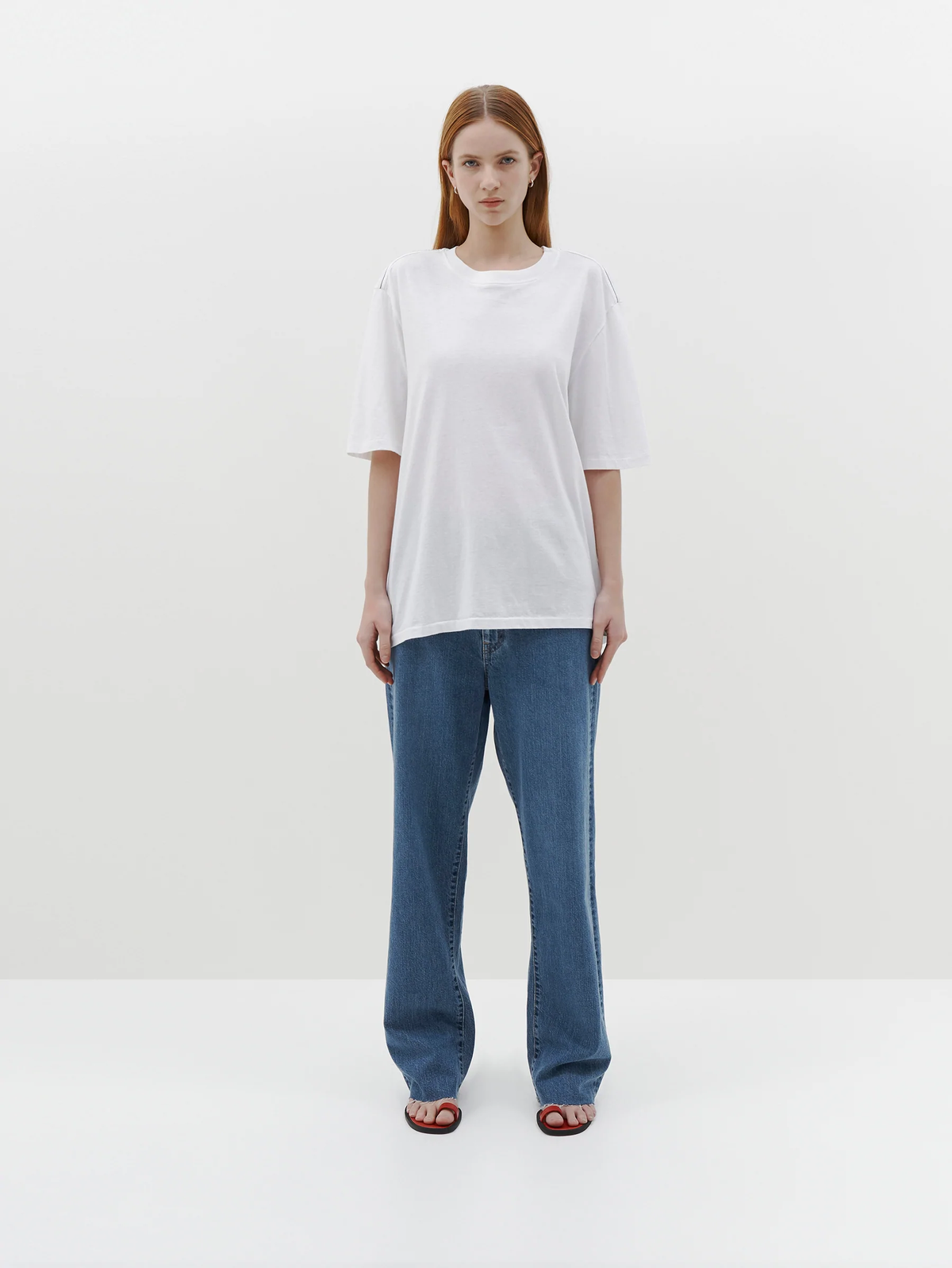 Bassike Slouch Boyfriend Short Sleeve T-Shirt White