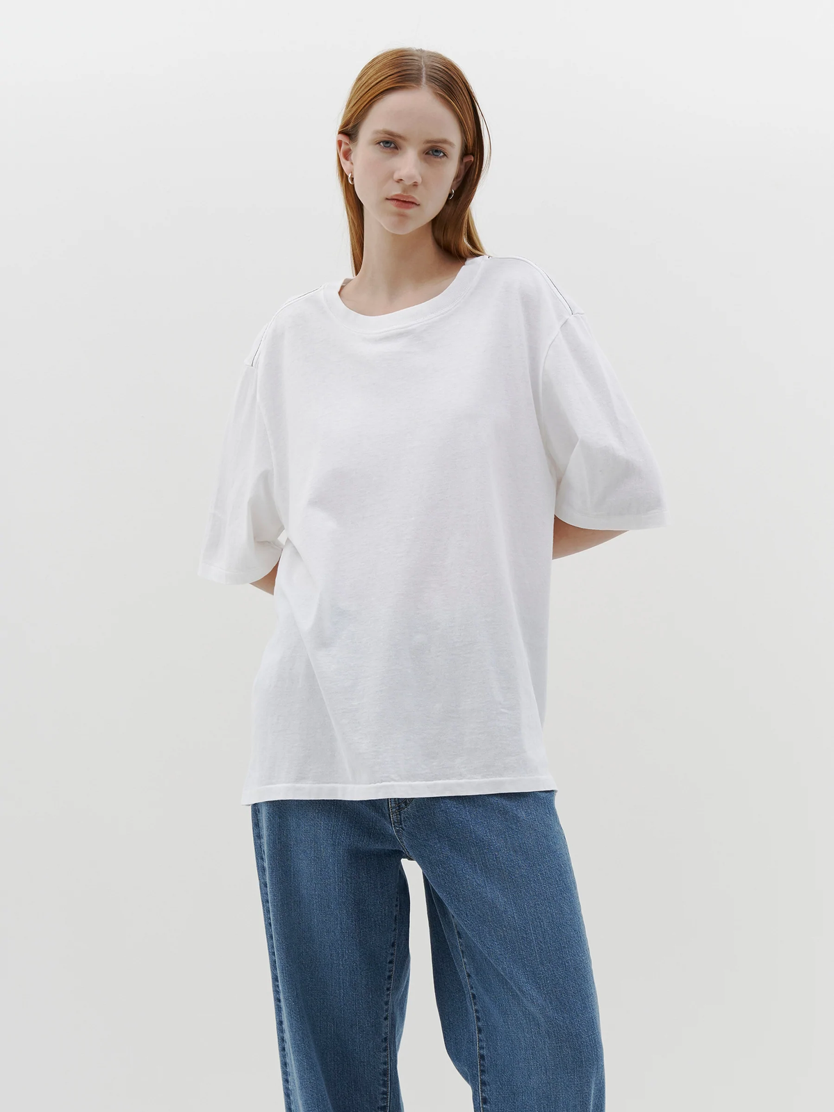 Bassike Slouch Boyfriend Short Sleeve T-Shirt White