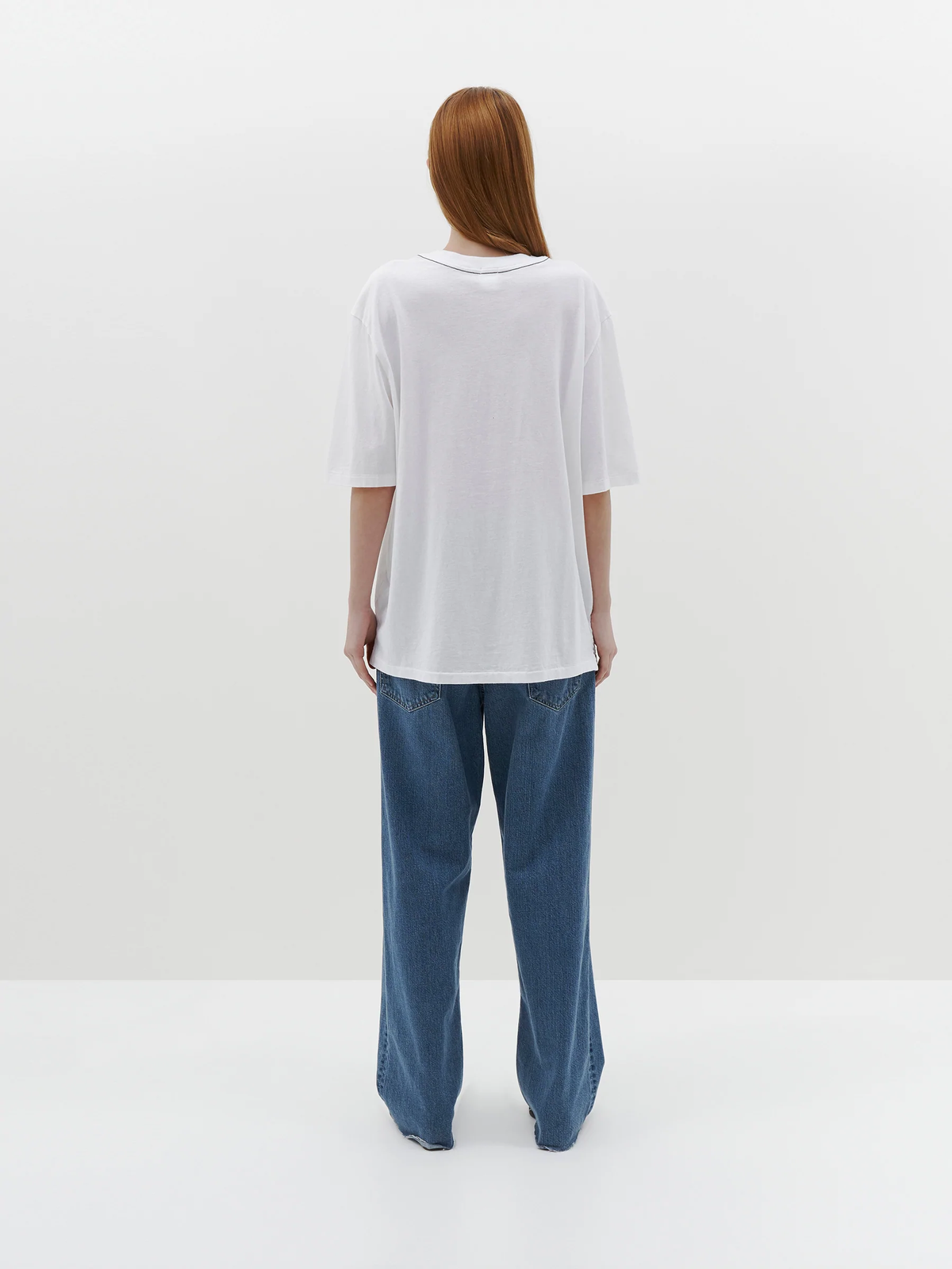 Bassike Slouch Boyfriend Short Sleeve T-Shirt White