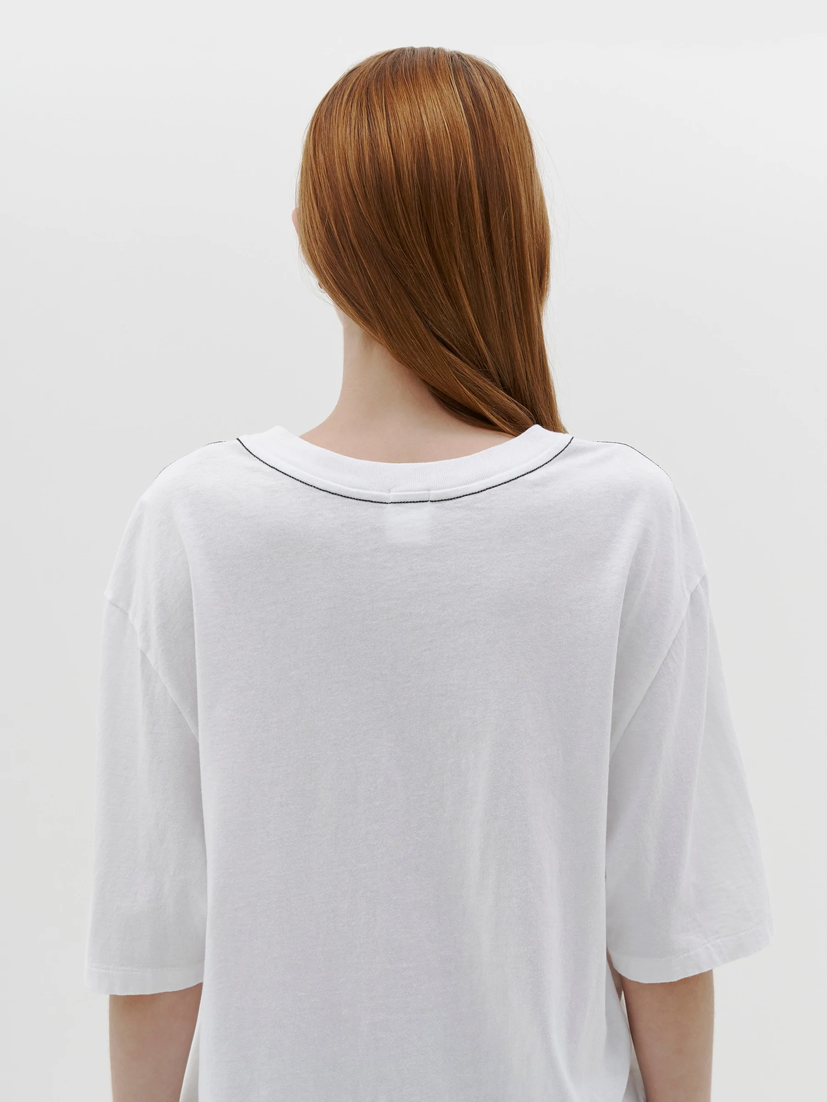 Bassike Slouch Boyfriend Short Sleeve T-Shirt White