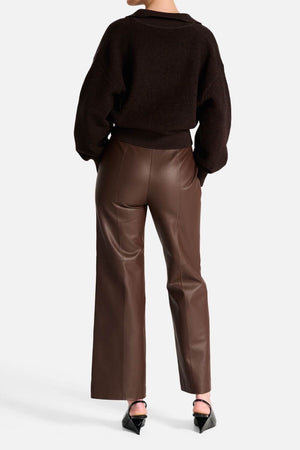 Ena Pelly Stanford Leather Pant | Seal Brown