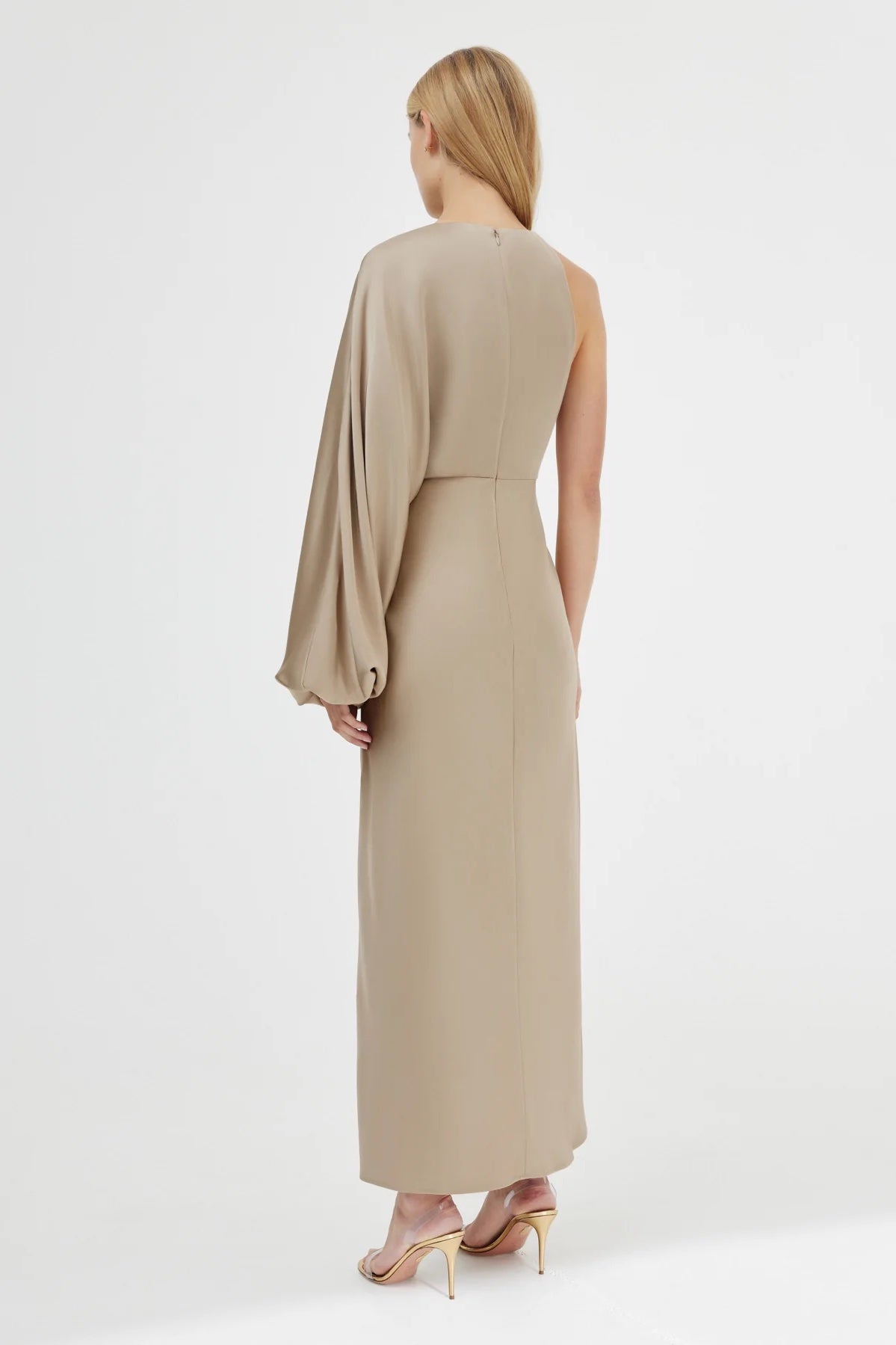 Significant Other Alessia One Shoulder Long Sleeve Dress | Latte - Fifi & Annie Significant Other Alessia One Shoulder Long Sleeve Dress | Latte - Fifi & Annie