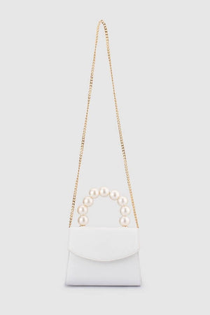 Olga Berg Peta Pearl Handle Bag | White