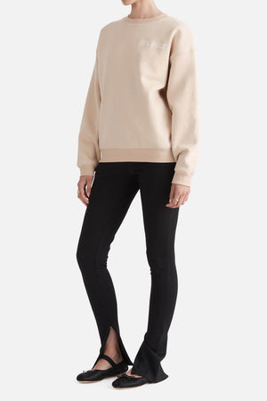 Ena Pelly Logo Relaxed Sweater | Camel